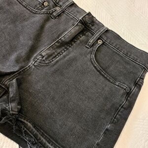 Madewell High-Rise Black Washed Denim Shorts women's size 26.